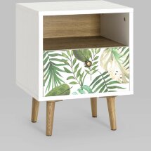 Тумбочка Stool Group Berber с открытой полкой и одним ящиком 4 принт ножки массив ясеня.