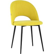 Стул Stool Group Софи желтый обивка велюр матовый ножки из металла цвет черный