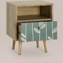 Тумбочка Stool Group Berber с открытой полкой и одним ящиком 18 принт ножки массив ясеня.