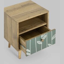 Тумбочка Stool Group Berber с открытой полкой и одним ящиком 18 принт ножки массив ясеня.