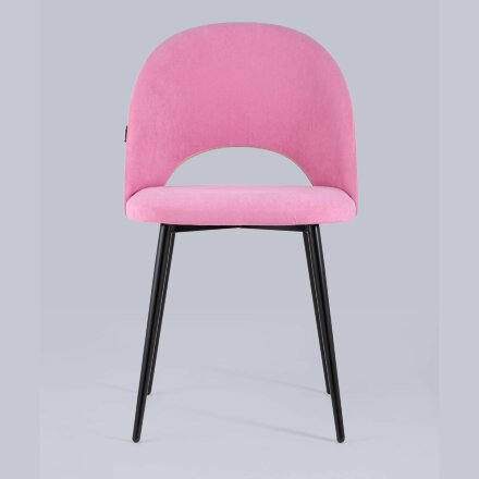 Стул Stool Group Софи розовый обивка велюр матовый ножки из металла цвет черный 