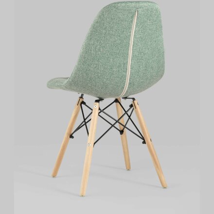 Стул Stool Group DSW SOFT мятный обивка рогожка ножки массив бука металлический каркас 