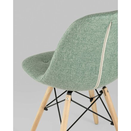 Стул Stool Group DSW SOFT мятный обивка рогожка ножки массив бука металлический каркас 