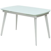 Стол ELIOT 120 FROSTED SUPER WHITE белое матовое стекло/ белый каркас М-City
