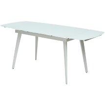 Стол ELIOT 120 FROSTED SUPER WHITE белое матовое стекло/ белый каркас М-City