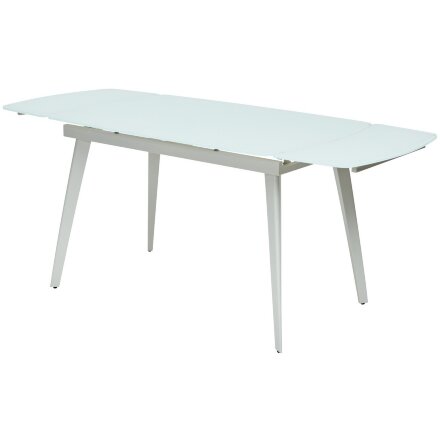 Стол ELIOT 120 FROSTED SUPER WHITE белое матовое стекло/ белый каркас М-City 