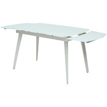 Стол ELIOT 120 FROSTED SUPER WHITE белое матовое стекло/ белый каркас М-City