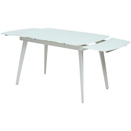 Стол ELIOT 120 FROSTED SUPER WHITE белое матовое стекло/ белый каркас М-City 