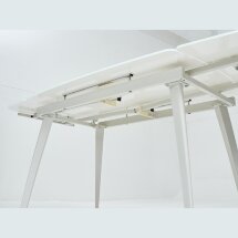 Стол ELIOT 120 FROSTED SUPER WHITE белое матовое стекло/ белый каркас М-City