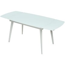 Стол ELIOT 120 FROSTED SUPER WHITE белое матовое стекло/ белый каркас М-City