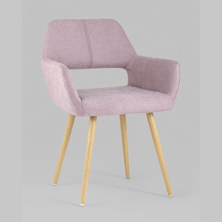 Стул Stool Group Кромвель розовый, широкая эргономичная спинка, удобные подлокотники, обивка плотная ткань, метал 