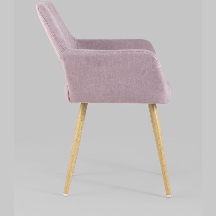 Стул Stool Group Кромвель розовый, широкая эргономичная спинка, удобные подлокотники, обивка плотная ткань, метал 