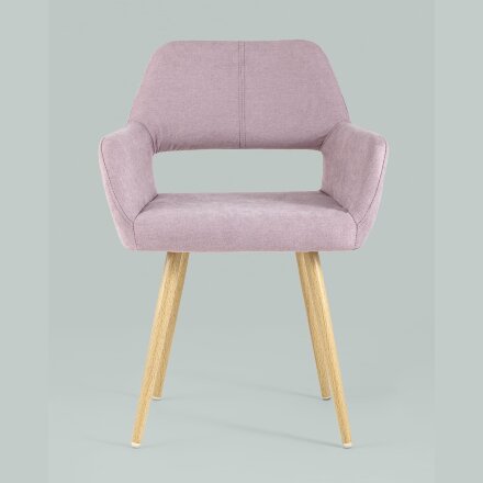 Стул Stool Group Кромвель розовый, широкая эргономичная спинка, удобные подлокотники, обивка плотная ткань, метал 