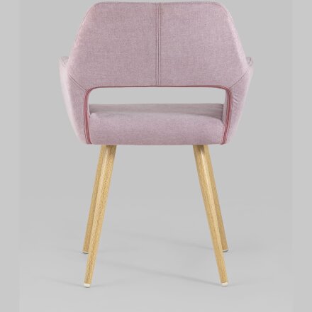 Стул Stool Group Кромвель розовый, широкая эргономичная спинка, удобные подлокотники, обивка плотная ткань, метал 