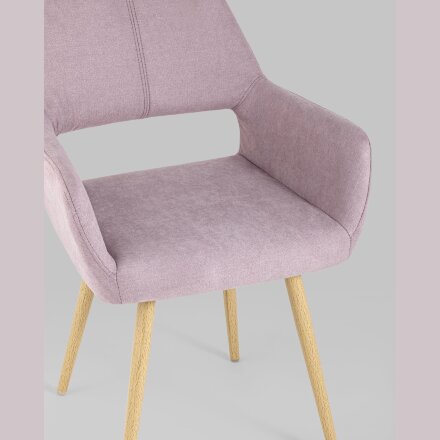 Стул Stool Group Кромвель розовый, широкая эргономичная спинка, удобные подлокотники, обивка плотная ткань, метал 