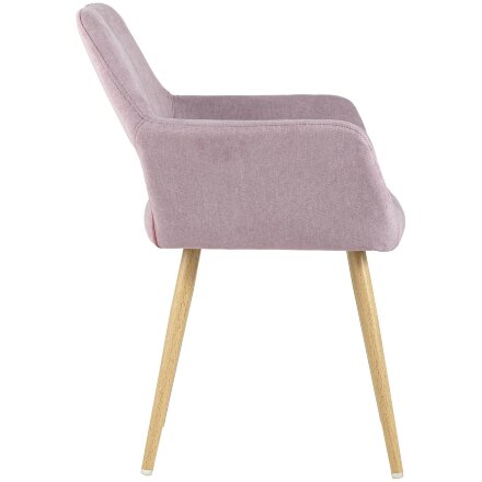 Стул Stool Group Кромвель розовый, широкая эргономичная спинка, удобные подлокотники, обивка плотная ткань, метал 
