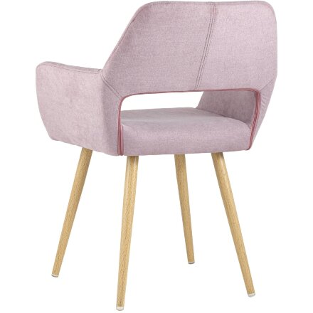 Стул Stool Group Кромвель розовый, широкая эргономичная спинка, удобные подлокотники, обивка плотная ткань, метал 