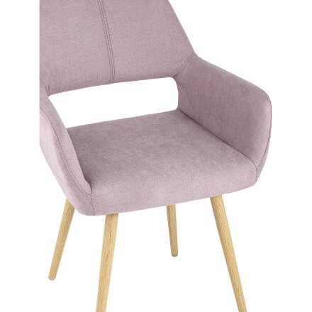 Стул Stool Group Кромвель розовый, широкая эргономичная спинка, удобные подлокотники, обивка плотная ткань, метал 