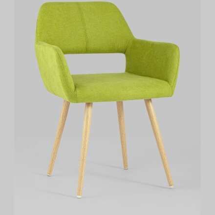Стул Stool Group Кромвель травяной, широкая эргономичная спинка, удобные подлокотники, обивка плотная ткань, мета 