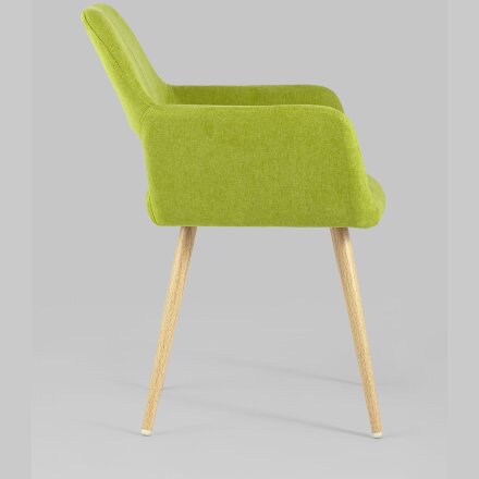 Стул Stool Group Кромвель травяной, широкая эргономичная спинка, удобные подлокотники, обивка плотная ткань, мета 