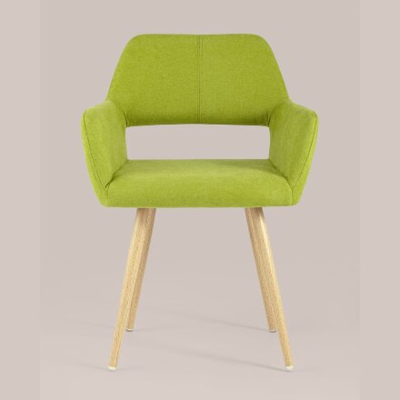 Стул Stool Group Кромвель травяной, широкая эргономичная спинка, удобные подлокотники, обивка плотная ткань, мета 