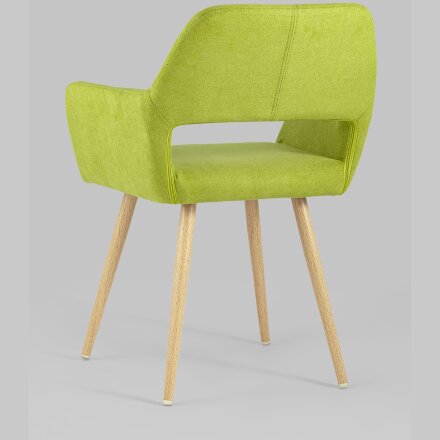 Стул Stool Group Кромвель травяной, широкая эргономичная спинка, удобные подлокотники, обивка плотная ткань, мета 