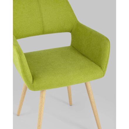 Стул Stool Group Кромвель травяной, широкая эргономичная спинка, удобные подлокотники, обивка плотная ткань, мета 