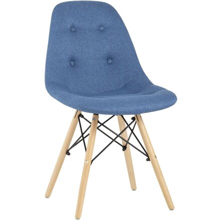 Стул Stool Group DSW SOFT синий обивка рогожка ножки массив бука металлический каркас 
