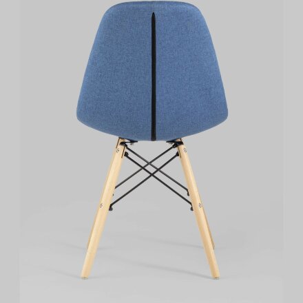 Стул Stool Group DSW SOFT синий обивка рогожка ножки массив бука металлический каркас 