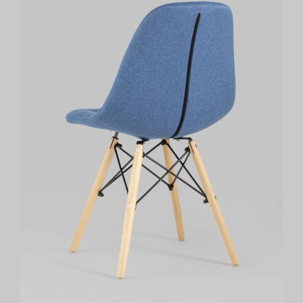 Стул Stool Group DSW SOFT синий обивка рогожка ножки массив бука металлический каркас 