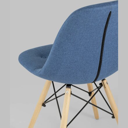 Стул Stool Group DSW SOFT синий обивка рогожка ножки массив бука металлический каркас 