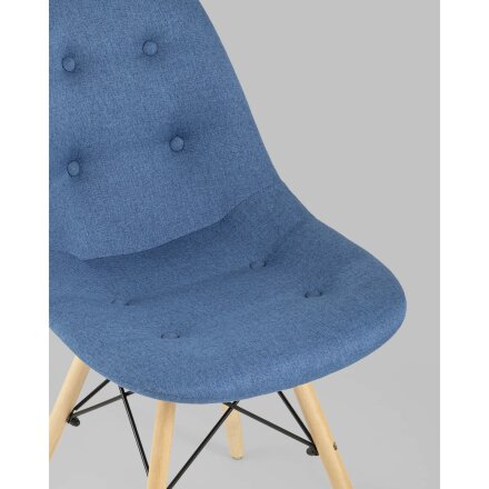 Стул Stool Group DSW SOFT синий обивка рогожка ножки массив бука металлический каркас 