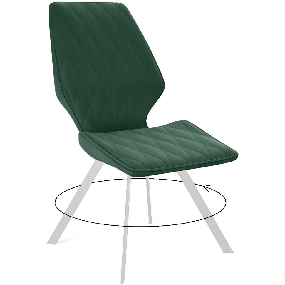 Стул DikLine 243 B10 GREEN поворотный/ ножки белые Стул DikLine 243 B10 GREEN поворотный/ ножки белые