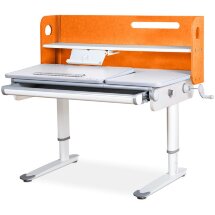 Детский стол Mealux Denver Orange  арт.BD-660 OR  - столешница белая/ножки белые с серыми накладками  одна коробка