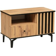 ТВ-тумба Либерти 51.07 дуб вотан / черная / профиль Masa Decor дуб вотан