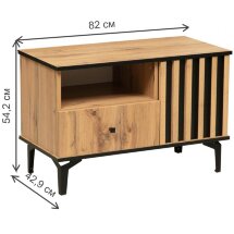 ТВ-тумба Либерти 51.07 дуб вотан / черная / профиль Masa Decor дуб вотан
