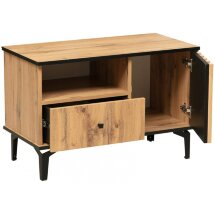 ТВ-тумба Либерти 51.07 дуб вотан / черная / профиль Masa Decor дуб вотан