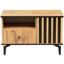 ТВ-тумба Либерти 51.07 дуб вотан / черная / профиль Masa Decor дуб вотан