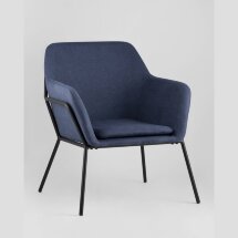 Кресло Stool Group Шелфорд синее мягкое тканевое