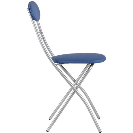 Стул складной Stool Group М8-01 Компакт синий металлический каркас, обивка экокожа 