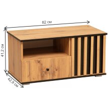 ТВ-тумба Либерти 51.07 дуб вотан / черный / профиль Masa Decor дуб вотан