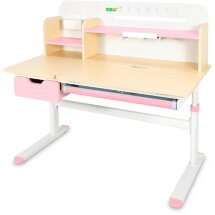 Детский стол Ergokids Bravo Maximus Plus Maple/Pink  арт. TH-360 Maximus Plus MG/PN  - столешница клён / накладки на ножках розовые  коробок-3 шт.