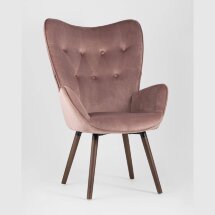 Стул Stool Group Гранд розовый, каркас из натурального дерева, мягкая спинка, широкие ножки и сиденье, обивка из