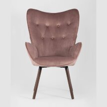 Стул Stool Group Гранд розовый, каркас из натурального дерева, мягкая спинка, широкие ножки и сиденье, обивка из