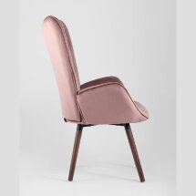 Стул Stool Group Гранд розовый, каркас из натурального дерева, мягкая спинка, широкие ножки и сиденье, обивка из