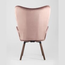 Стул Stool Group Гранд розовый, каркас из натурального дерева, мягкая спинка, широкие ножки и сиденье, обивка из