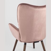 Стул Stool Group Гранд розовый, каркас из натурального дерева, мягкая спинка, широкие ножки и сиденье, обивка из