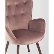 Стул Stool Group Гранд розовый, каркас из натурального дерева, мягкая спинка, широкие ножки и сиденье, обивка из