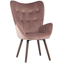 Стул Stool Group Гранд розовый, каркас из натурального дерева, мягкая спинка, широкие ножки и сиденье, обивка из
