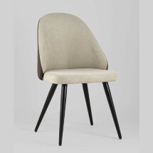 Стул Stool Group Альдо обивка экокожа коричневый рогожка серый ножки металл